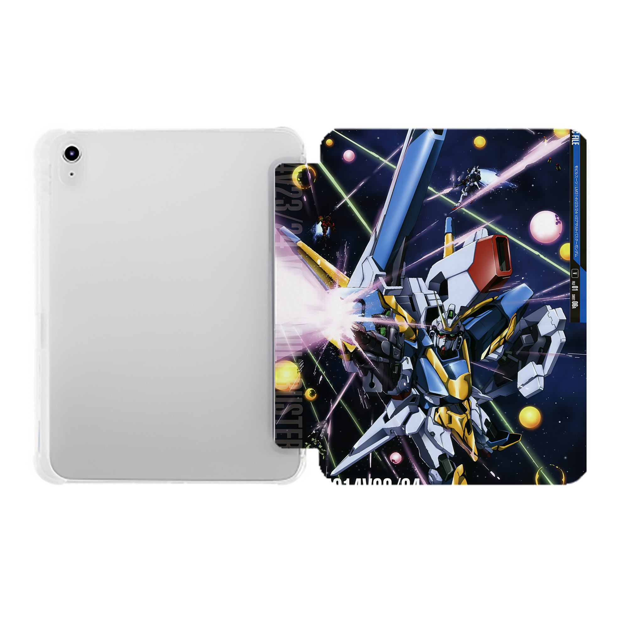 （画像用） 機動戦士ガンダム Mobile Suit Gundam IPad ケース ペン収納付き 三つ折りスタンド PUレザー×シリコン 対応機種9.5/10.5/10.9インチ